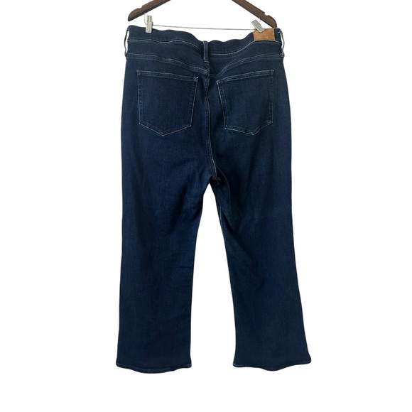 J.Crew Demi Boot Dark Wash Zip Sz 35 Blue Denim Bootcut Jeans